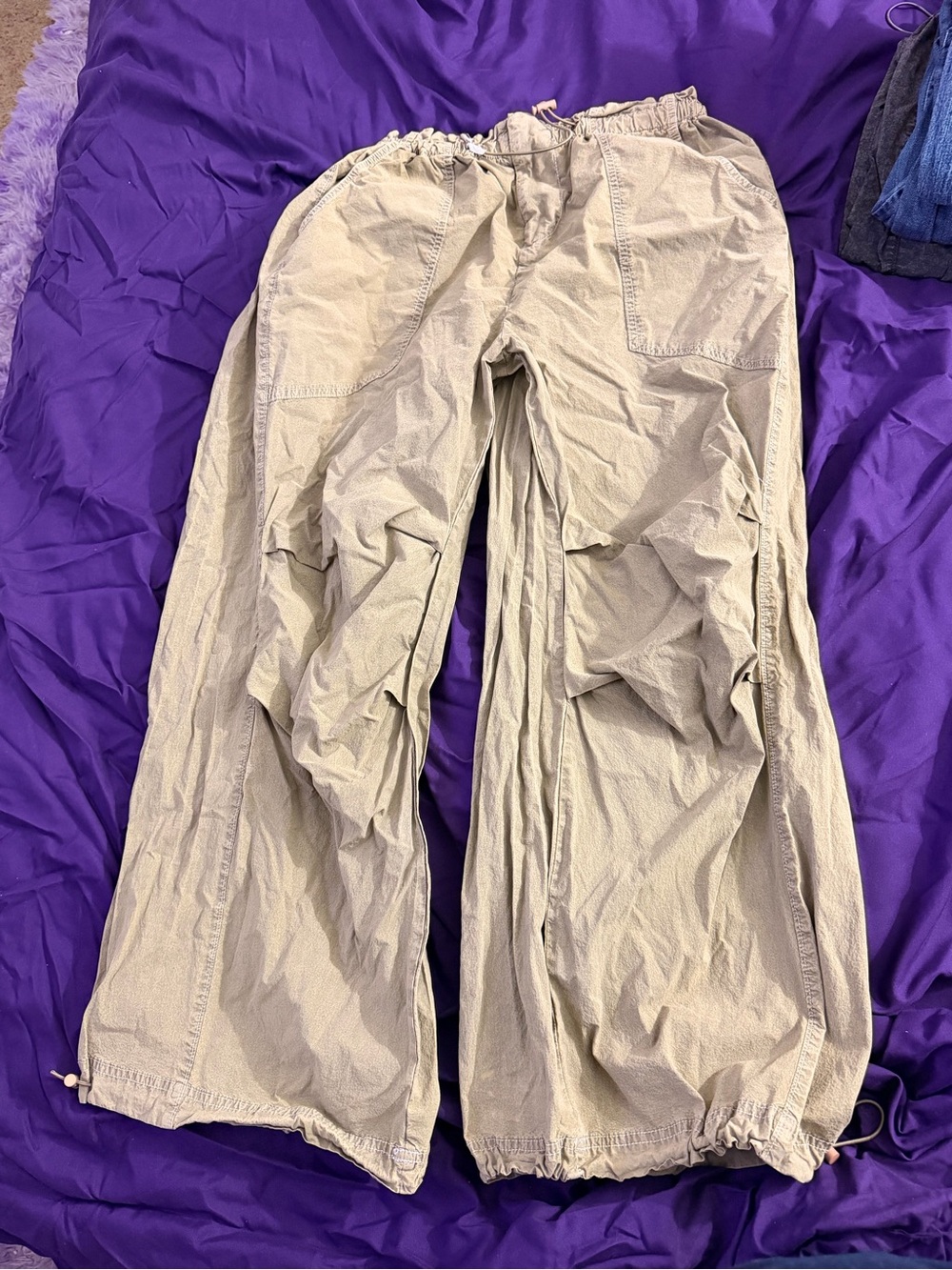 Urban Outfitters Beige Drawstring Cargo Pants